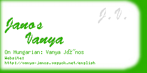 janos vanya business card